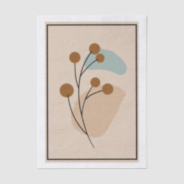 Papel De Seda Minimalista Abstrato Botânico Estética da Natureza
