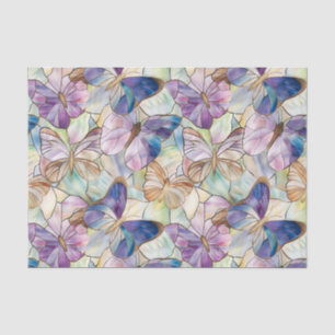 Papel De Seda Mint Aqua Blue Purple Butflies