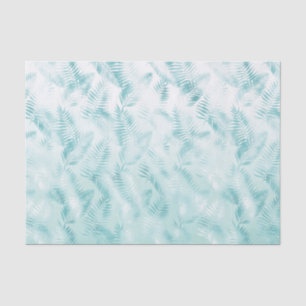Papel De Seda Mint Aqua Ombre Folhas Tropicais