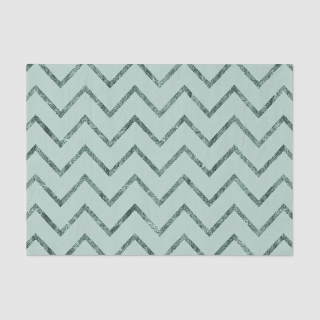 Papel De Seda Mint Glam Chevron Zigzag Stripes (Frente )