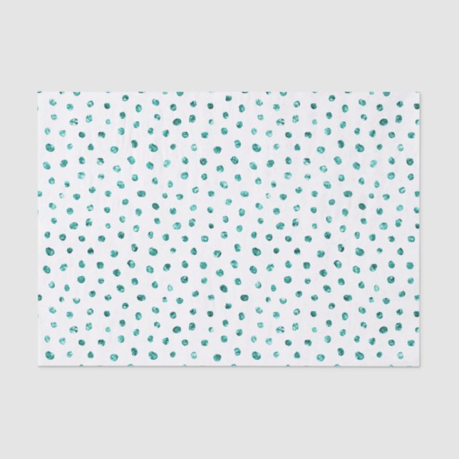 Papel De Seda Mint Glitter Dots Birthday (Frente )