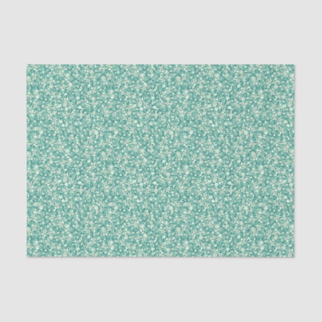 Papel De Seda Mint Green Glitter E Sparkles. (Frente )
