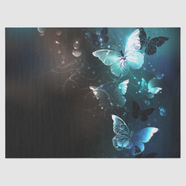 Papel De Seda Mint Night Butterflies (Frente )