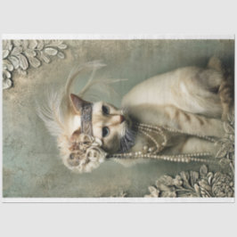 Papel De Seda Mint Sage Allure Adorned Cat Roaring 20's 