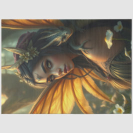 Papel De Seda Misterioso Dragão Gótico Fada