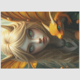 Papel De Seda Misterioso Dragão Gótico Fada