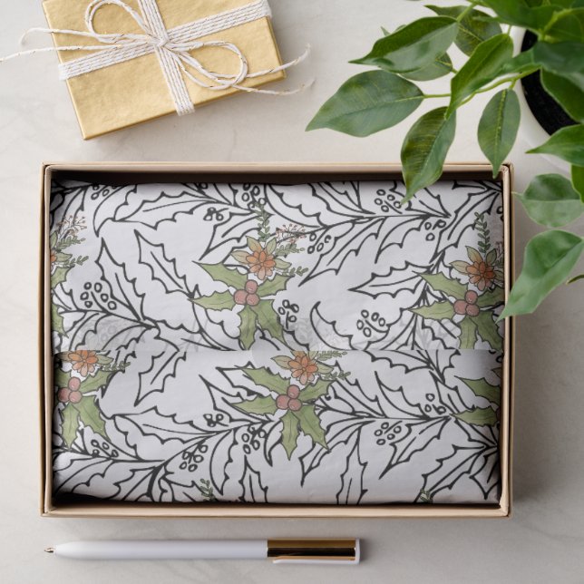 Papel De Seda Mistle Toe Holly (Presente)