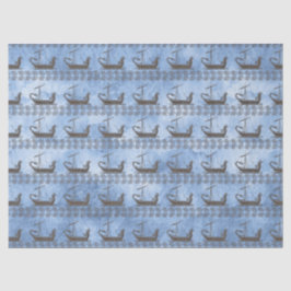 Papel De Seda Mito Grego Vintage Nave Odissey Blue Decoupage 