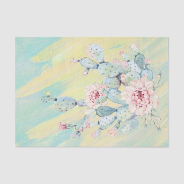 Papel De Seda Mobiliário de Decoupage do Cactus Sudoeste (Frente )