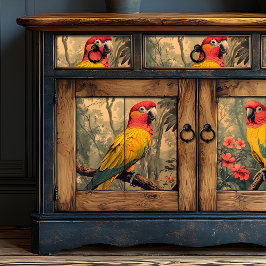 Papel De Seda Mobiliário Vitoriano de Cenoura Vermelho e Amarelo