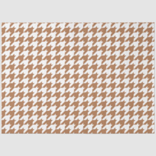Papel De Seda Mocha e Padrão Branco Invisível de Houndstooth
