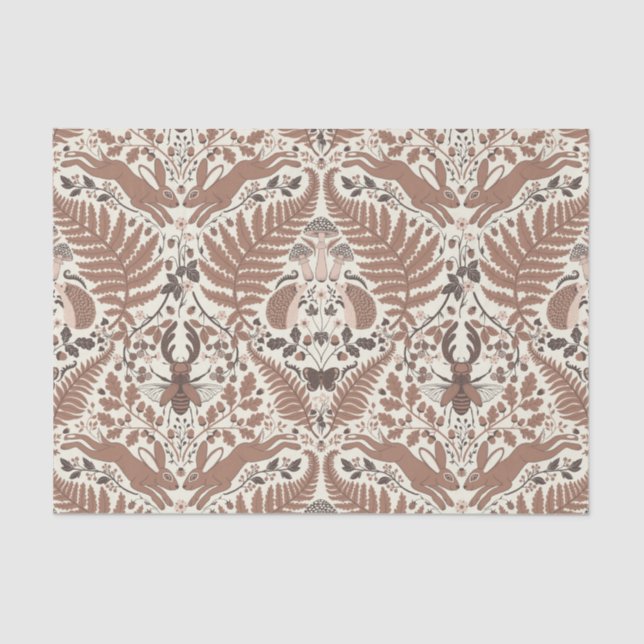 Papel De Seda Mocha mousse floresta/Florestas florestais e plant (Frente )