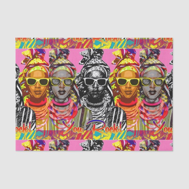 Papel De Seda Moda Africana divertida (Frente )