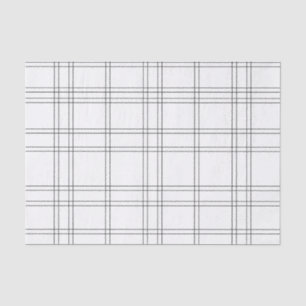 Papel De Seda Moda Chic Preto e Branco Estampa Xadrez Padrão