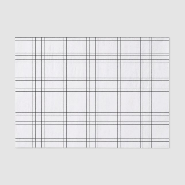 Papel De Seda Moda Chic Preto e Branco Estampa Xadrez Padrão (Frente )