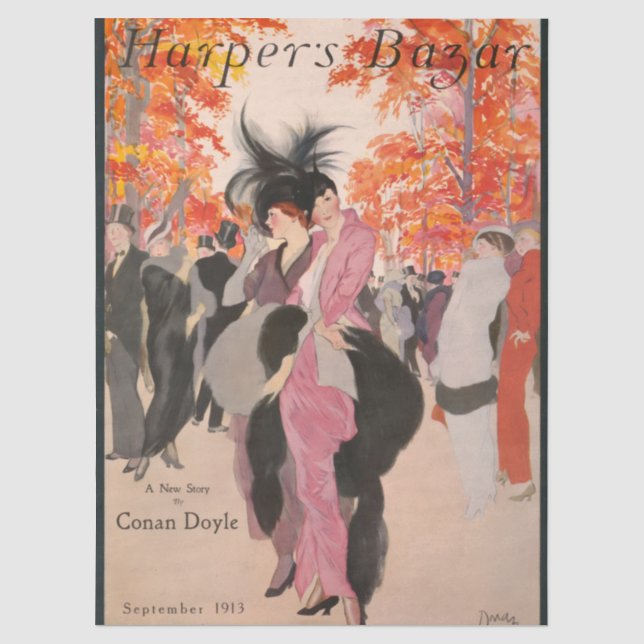 Papel De Seda Moda de outono da Harper's Bazaar de 1913 art déco (Frente )