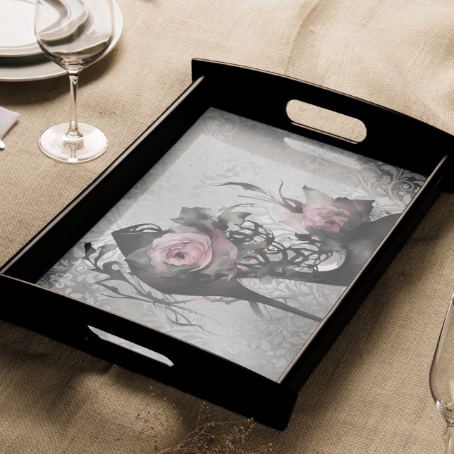 Papel De Seda Moda Gótica Stiletto Heel com Rosas Rosa Mauve (Criador carregado)