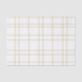 Papel De Seda Moda Xadrez Branco e Dourado Estampa