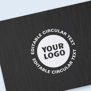 Papel De Seda Modelo de texto circular editável e seu logotipo