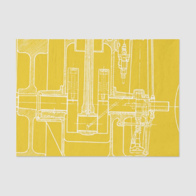 Papel De Seda Modelo fabuloso do desenho mecânico SUA ALGUMA (Frente )