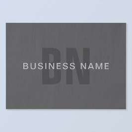 Papel De Seda Modelo Monograma Editável Cinza