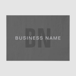 Papel De Seda Modelo Monograma Editável Cinza