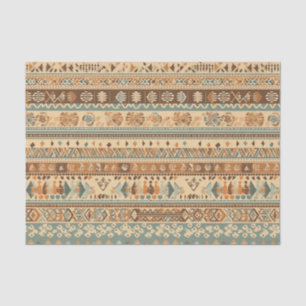 Papel De Seda Modern Boho Camel Brown Turquoise