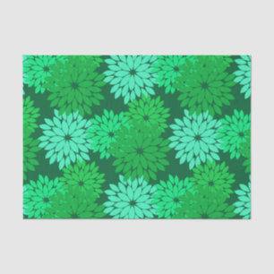 Papel De Seda Modern Floral Kimono Impressão, Emerald e Jade Gr