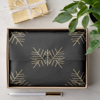 Papel De Seda Modern Geometric Gold Snowflake Christmas