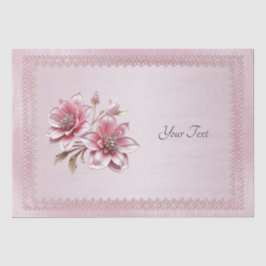 Papel De Seda Modern Pink Flowers Tissue Paper