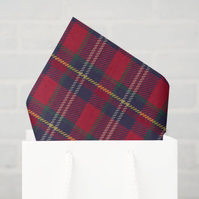 Papel De Seda Modern Plaid Christmas Gift  (Sacola de presentes)