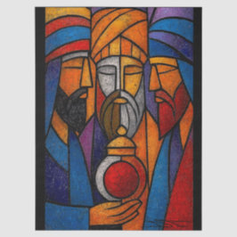 Papel De Seda Modern Stained Glass Three Wise Men