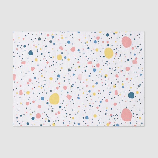 Papel De Seda Modern Terrazzo Confetti Dots Pattern Pastel (Frente )