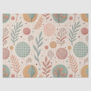 Papel De Seda Moderno Botânico Boho   Minimalista e Geométrico