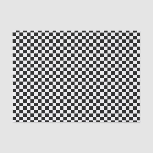 Papel De Seda Moderno Chic Black White Checkered Gift Wrap (Frente )