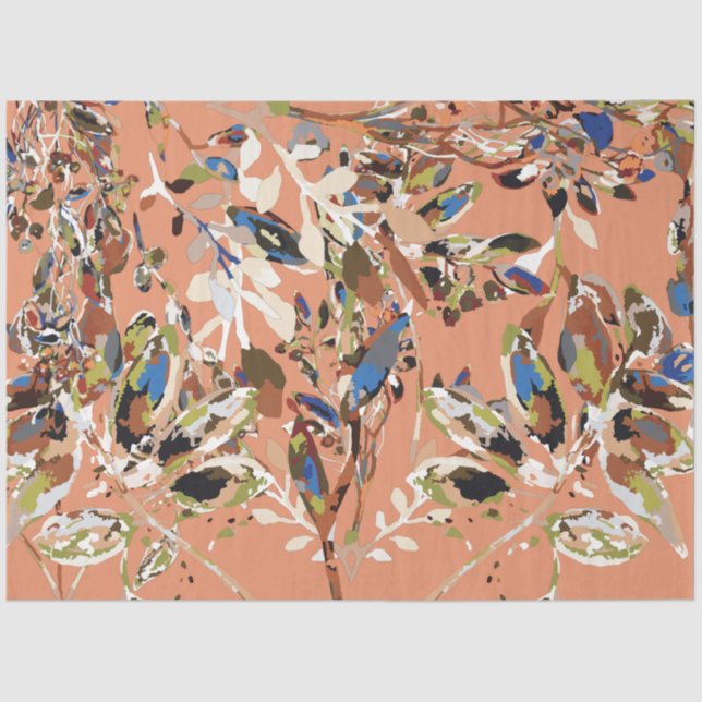 Papel De Seda Moderno Deixa Berries Watercolor Floral (Frente )