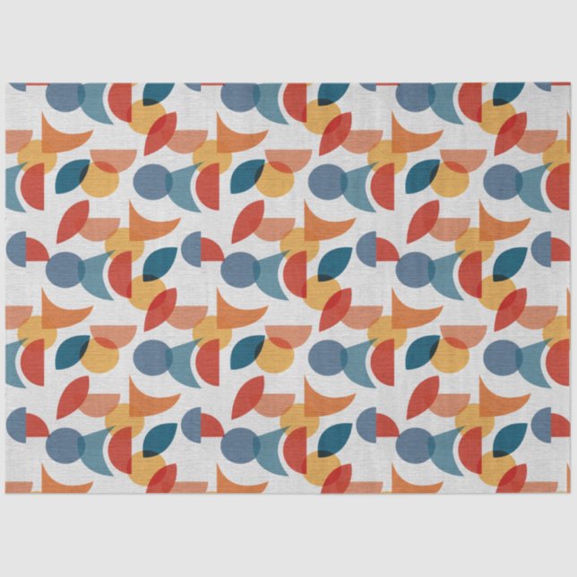 Papel De Seda Moderno do século médio Abstrato Geométrico Brito (Frente )