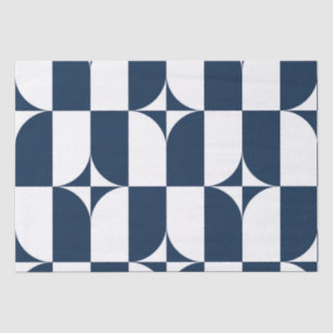 Papel De Seda Moderno do século médio azul e branco