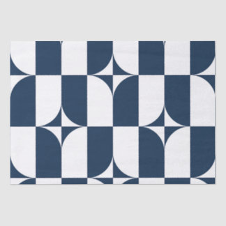 Papel De Seda Moderno do século médio azul e branco