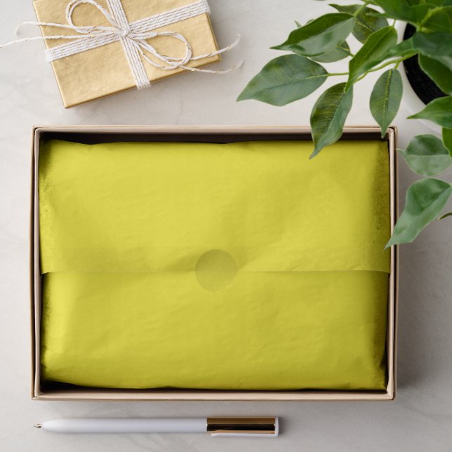 Papel De Seda Moderno Elegante Monocromático Amarelo (Presente)