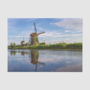 Papel De Seda Moinhos de vento em Kinderdijk, Holanda, Países B