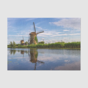Papel De Seda Moinhos de vento em Kinderdijk, Holanda, Países Ba