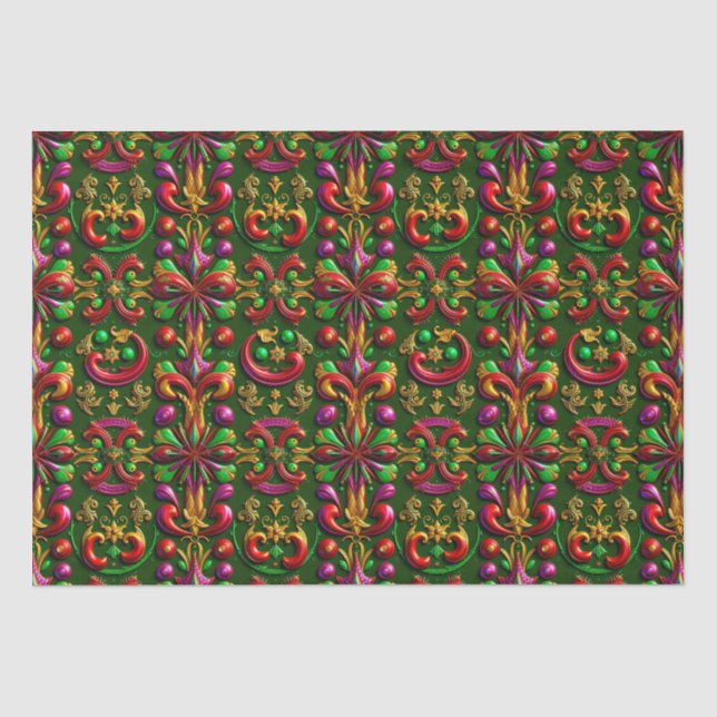 Papel De Seda ~ Mola de Natal multicolor ~ (Frente )