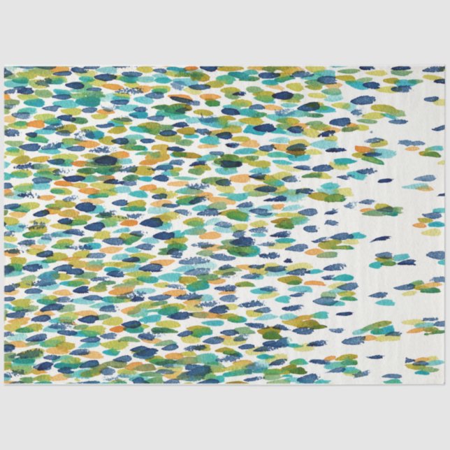 Papel De Seda Mola Suave De Pintura De Artista Amarelo Verde Azu (Frente )