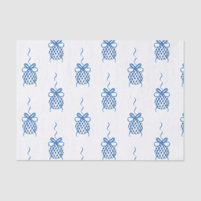 Papel De Seda Molas de Água Azul Chinoiserie Natal (Frente )