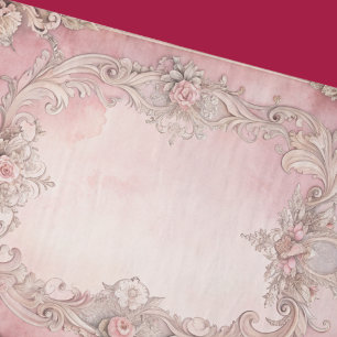 Papel De Seda Moldura Antiga de Decoupage Grunge Rosa