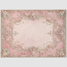 Papel De Seda Moldura Antiga Decoupage Grunge Rosa