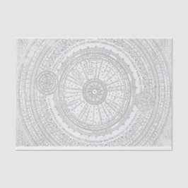 Papel De Seda Moldura de carta astral com texto latino desbotado