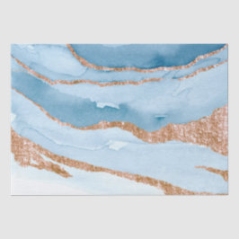 Papel De Seda Molho Dourado Azul Faux Marble, Decoupage, Artesan