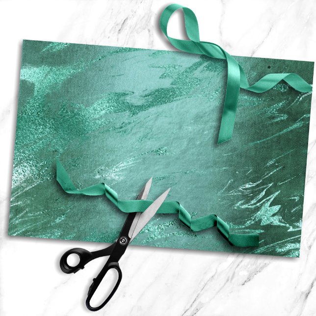 Papel De Seda Molten Jade | Emerald Green Luxury Marble (Criador carregado)